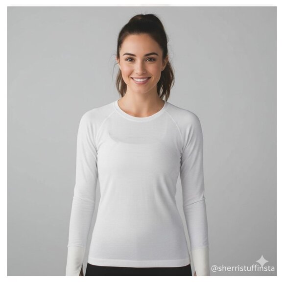 EXCELLENT Lululemon Swiftly Tech Long Sleeve Top Running Shirt 2.0 White 8 - Picture 1 of 8